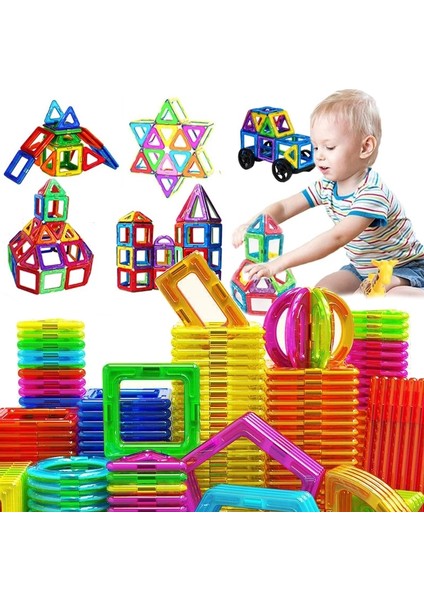 Mini 110 Adet Set Stili 3D Manyetik Oyuncaklar Mıknatıs Tasarımcısı Inşaat Seti Mini ve Büyük Boy Model Yapı Taşları Çocuklar Için Eğitici Oyuncaklar (Yurt Dışından)