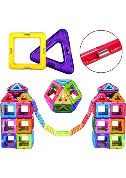 Mini 110 Adet Set Stili 3D Manyetik Oyuncaklar Mıknatıs Tasarımcısı Inşaat Seti Mini ve Büyük Boy Model Yapı Taşları Çocuklar Için Eğitici Oyuncaklar (Yurt Dışından)