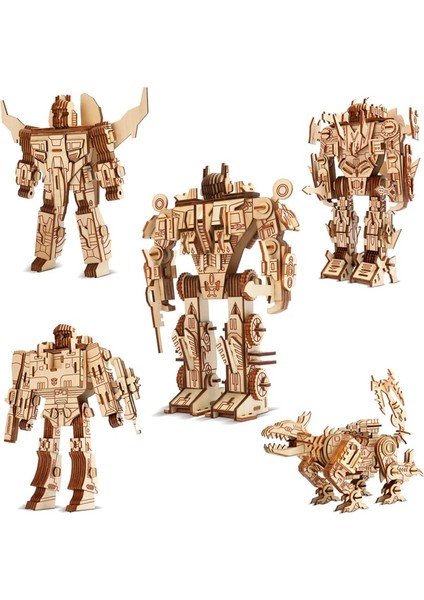 No.6 Tarzı Woodcraft Montaj Inşaat Setleri Ahşap 3D Bulmaca Robot Modeli Bilim Serisi Hobiler Oyuncaklar Çocuklar Gençler Yetişkin Aksiyon Figürü (Yurt Dışından)
