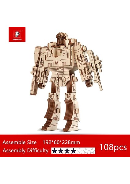 No.6 Tarzı Woodcraft Montaj Inşaat Setleri Ahşap 3D Bulmaca Robot Modeli Bilim Serisi Hobiler Oyuncaklar Çocuklar Gençler Yetişkin Aksiyon Figürü (Yurt Dışından)