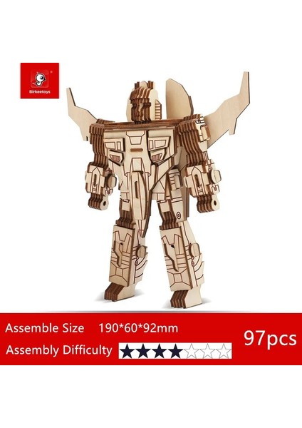 No.6 Tarzı Woodcraft Montaj Inşaat Setleri Ahşap 3D Bulmaca Robot Modeli Bilim Serisi Hobiler Oyuncaklar Çocuklar Gençler Yetişkin Aksiyon Figürü (Yurt Dışından)