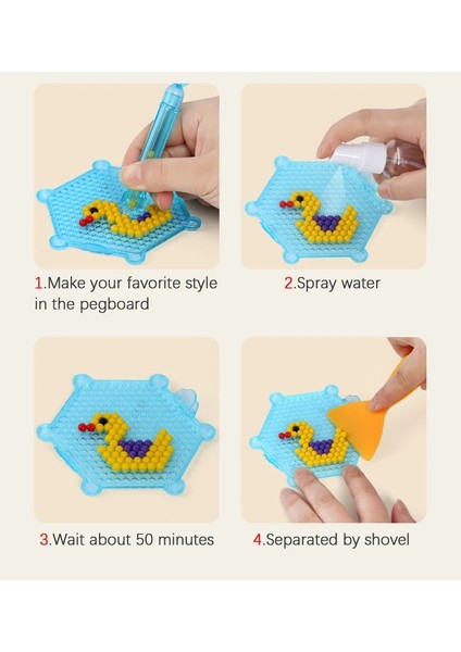 Sarı Stil Dolum Hama Boncuk Bulmaca Aquabeads Dıy Su Püskürtme Boncuk Aracı Pegboard Top Oyunları Kızlar Için 3D El Yapımı Sihirli Oyuncaklar Çocuklar (Yurt Dışından)