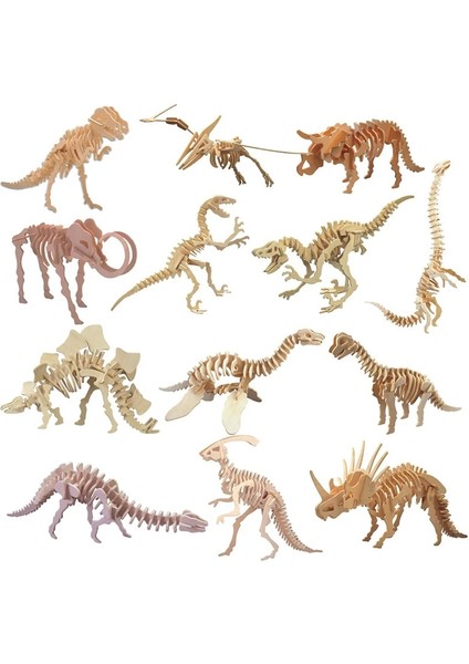 No.2 Tarzı Yüksek Li Dinozor 3D Bulmaca Katı Ahşap Çocuk Eğitici Oyuncak Dıy Ahşap Takma ve Montaj Modeli (Yurt Dışından)