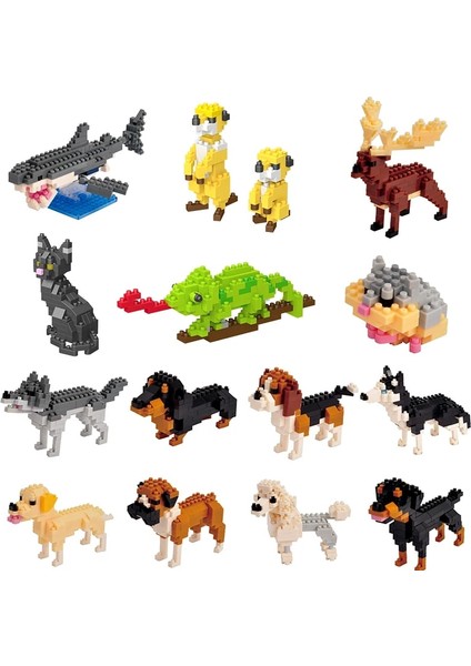 C23 Stili 1 Adet Hayvan Modeli Figürleri Mini Bloklar 3D Geyik Ayı Köpek Kedi Kartal Yapı Tuğlası Eğitici Oyuncak Çocuklar Için Doğum Günü Hediyesi Kız (Yurt Dışından)