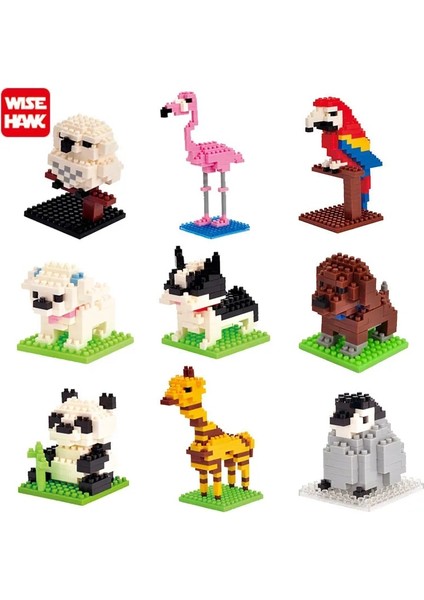 C23 Stili 1 Adet Hayvan Modeli Figürleri Mini Bloklar 3D Geyik Ayı Köpek Kedi Kartal Yapı Tuğlası Eğitici Oyuncak Çocuklar Için Doğum Günü Hediyesi Kız (Yurt Dışından)