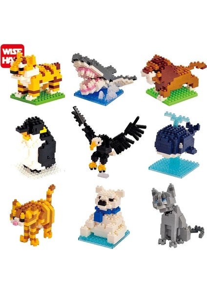 C23 Stili 1 Adet Hayvan Modeli Figürleri Mini Bloklar 3D Geyik Ayı Köpek Kedi Kartal Yapı Tuğlası Eğitici Oyuncak Çocuklar Için Doğum Günü Hediyesi Kız (Yurt Dışından)