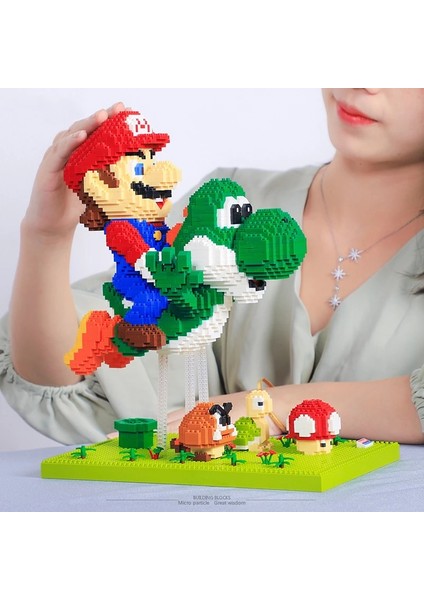 NO.3454 Tarzı Kutu Yok Dıy Süper Uçan Ma Bros Marş Mini Tuğla Yoshi Karikatür Anime Figürleri Model Serisi Yapı Taşları Childr Için Eğitici Oyuncak (Yurt Dışından)