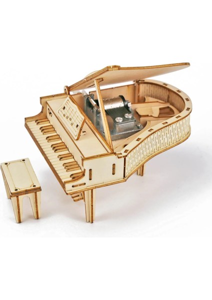 Kirpi Tema Stili Kuyruklu Piyano Ahşap El Krank Müzik Kutusu Ofis Dekorasyon 3D Ahşap Bulmaca Oyunu Bina Doğum Günü Hediyesi Montaj Kiti Mekanik Model (Yurt Dışından) modelleri