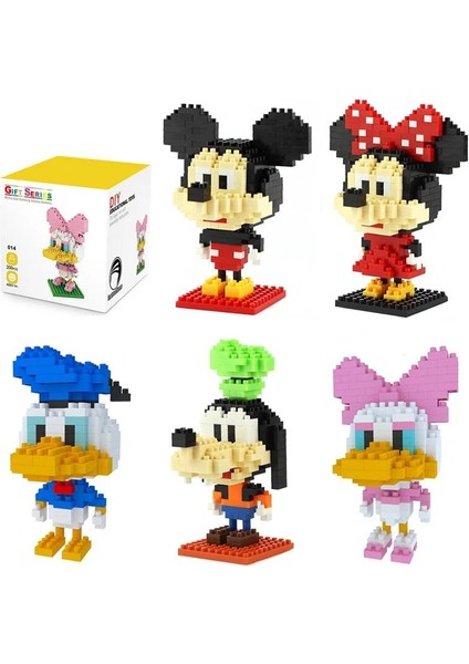 Mavi Stil Plastik Mini Bloklar Mickey Minnie Donald Duck Karikatür Diy Modeli Mikro Yapı Tuğla Blokları Aksiyon Figürleri Oyuncaklar Çocuklar Için (Yurt Dışından)