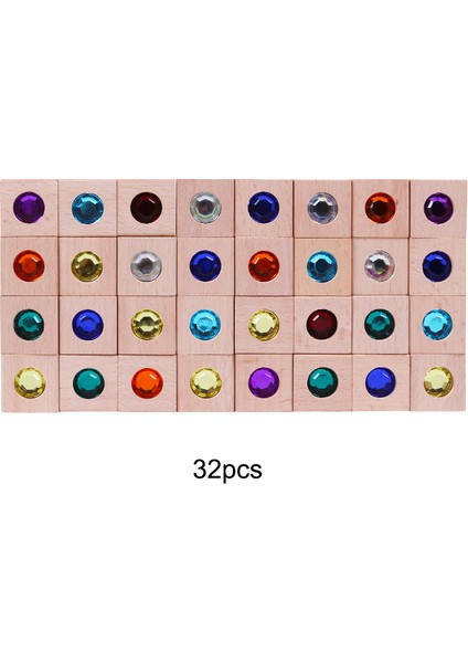 Tek Mücevher 32 Adet Tarzı Ahşap Oyuncak Mücevher Blokları Gökkuşağı Istifleme Jenga Blokları Oyuncaklar Doğal Ahşap Bloklar Çocuk Blokları Eğitici Houten Speelgoed (Yurt Dışından)