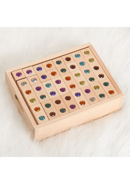 Tek Mücevher 32 Adet Tarzı Ahşap Oyuncak Mücevher Blokları Gökkuşağı Istifleme Jenga Blokları Oyuncaklar Doğal Ahşap Bloklar Çocuk Blokları Eğitici Houten Speelgoed (Yurt Dışından)