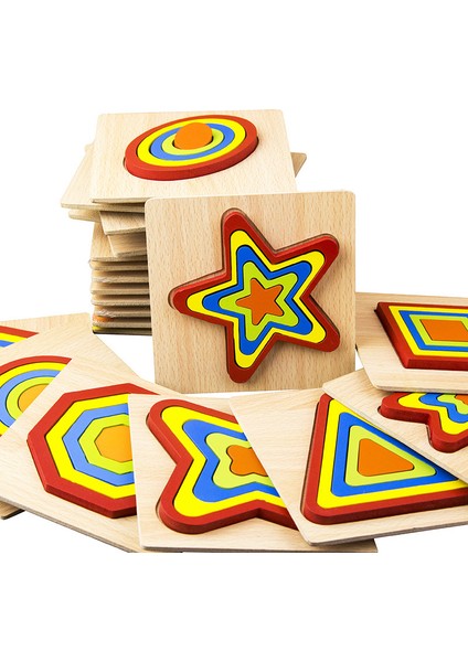 Dişli Stili 1 Adet Ahşap Geometrik Şekiller Biliş Bulmaca Kurulu 3D Ahşap Bulmaca Oyuncaklar Bebek Montessori Okul Öncesi Öğrenme Için (Yurt Dışından) fırsatları