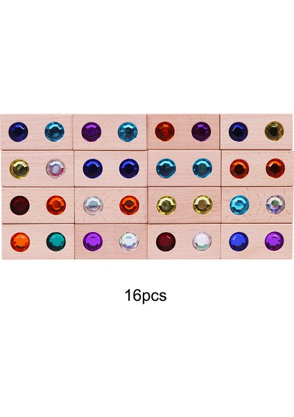 Çift ​​​​mücevher 16 Adet Tarzı Ahşap Oyuncak Mücevher Blokları Gökkuşağı Istifleme Jenga Blokları Oyuncaklar Doğal Ahşap Bloklar Çocuk Blokları Eğitici Houten Speelgoed (Yurt Dışından)