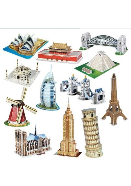F Stili Dıy 3D Bulmaca Kağıt Boyutlu Model Monte Zeka Öğrenme Eğitici Oyunlar Oyuncaklar Çocuk Yapboz Çocuk Mimarisi (Yurt Dışından)