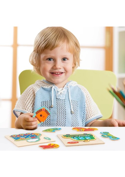 Koyu Haki Stili Bebek Oyuncakları Ahşap 3D Bulmaca Tangram Şekilleri Öğrenme Karikatür Hayvan Zeka Yapboz Oyuncaklar Çocuklar Için Eğitici (Yurt Dışından) indirimleri