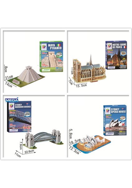 668-20 Stili 40 Stil Dünyaca Ünlü Mimari Bina 3D Yapboz Model Inşaat 3D Yapboz Oyuncaklar Çocuklar Için Noel Hediyesi (Yurt Dışından)