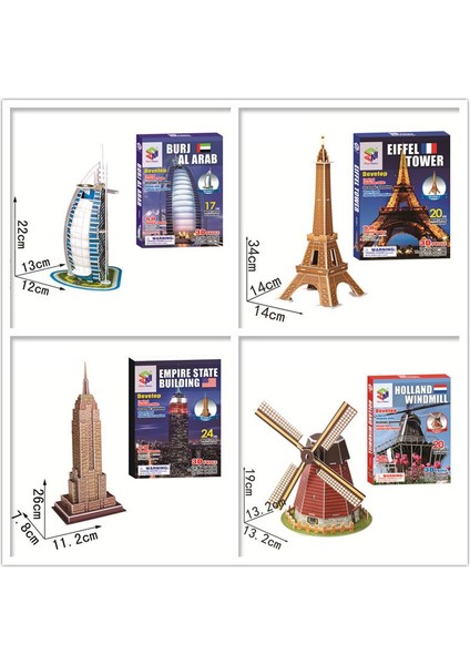 668-20 Stili 40 Stil Dünyaca Ünlü Mimari Bina 3D Yapboz Model Inşaat 3D Yapboz Oyuncaklar Çocuklar Için Noel Hediyesi (Yurt Dışından)