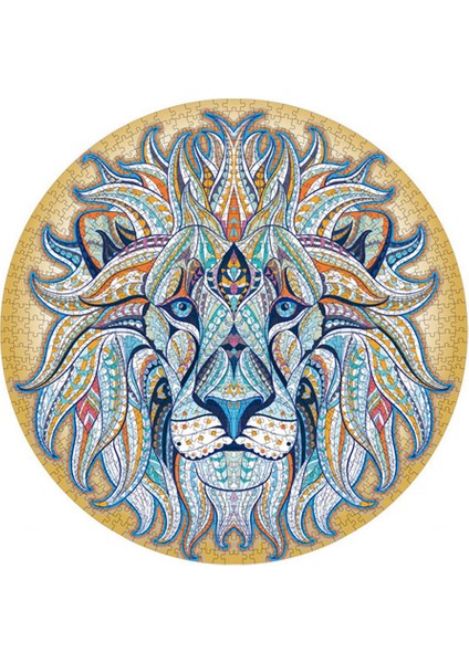 Turuncu Mandala Stili Eces 3D Yapboz Masa Oyunları Hayvan Aslan Yuvarlak Kağıt Yapboz Oyuncaklar Yetişkinler Için Hediye Çocuk Oyuncakları Çocuklar Için Duvar Dekoru (Yurt Dışından)