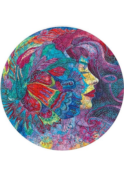 Turuncu Mandala Stili Eces 3D Yapboz Masa Oyunları Hayvan Aslan Yuvarlak Kağıt Yapboz Oyuncaklar Yetişkinler Için Hediye Çocuk Oyuncakları Çocuklar Için Duvar Dekoru (Yurt Dışından)