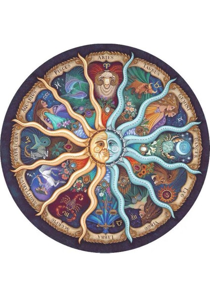 Turuncu Mandala Stili Eces 3D Yapboz Masa Oyunları Hayvan Aslan Yuvarlak Kağıt Yapboz Oyuncaklar Yetişkinler Için Hediye Çocuk Oyuncakları Çocuklar Için Duvar Dekoru (Yurt Dışından)