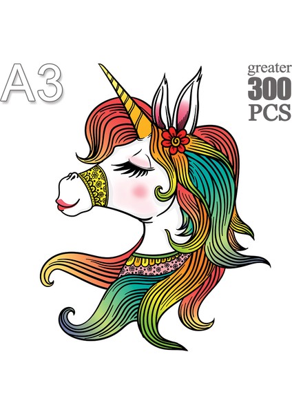 Djs-06-A3 Stili Ahşap Yapboz 3D Unicorn Monte Model Seti Çocuk Oyuncakları Çocuk Kızları Doğum Günü Hediyeleri (Yurt Dışından)