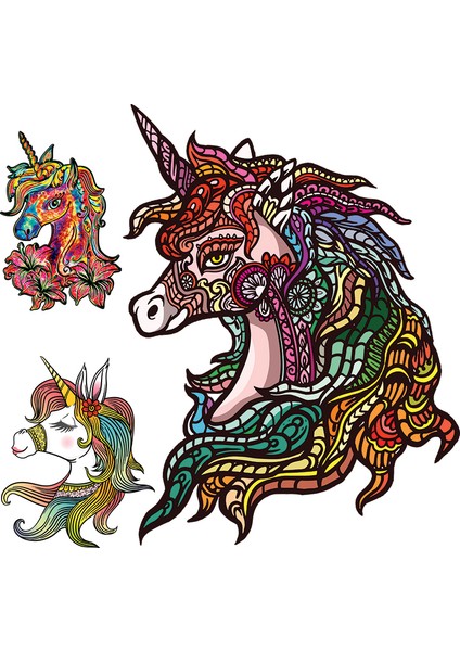 Djs-06-A3 Stili Ahşap Yapboz 3D Unicorn Monte Model Seti Çocuk Oyuncakları Çocuk Kızları Doğum Günü Hediyeleri (Yurt Dışından)