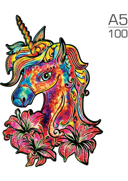 Djs-06-A3 Stili Ahşap Yapboz 3D Unicorn Monte Model Seti Çocuk Oyuncakları Çocuk Kızları Doğum Günü Hediyeleri (Yurt Dışından)