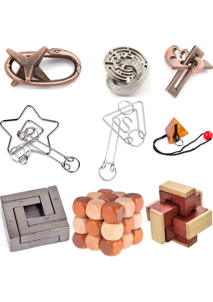 Sarı Stil Dıy Ahşap Metal Oyuncaklar Klasik Iq 3D Ahşap Birbirine Burr Bulmacalar Zihin Zeka Oyunu Oyuncak Yetişkinler Için Çocuk Hediye (Yurt Dışından)