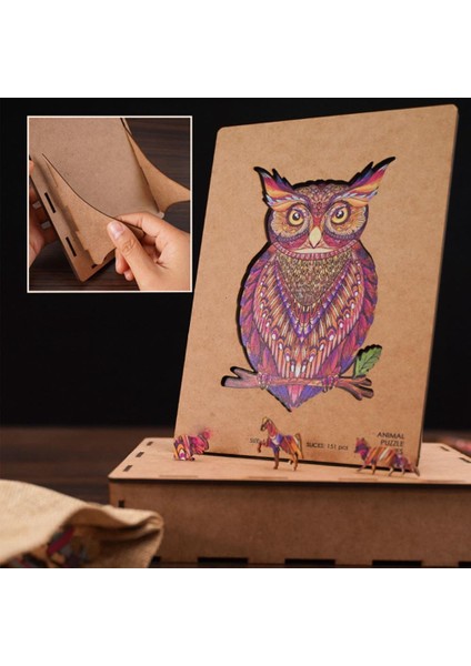 A3 Tekboynuz Stili 3D Ahşap Oyuncaklar Gizemli Hayvan Şekli Renkli Ahşap Yapboz Bulmacalar Yetişkinler Için Tahta Oyunu Çocuklar Ahşap Hediye Kutusu ile Yapboz (Yurt Dışından)
