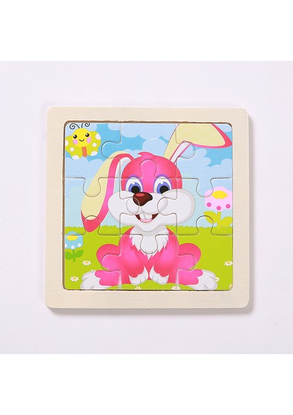 Tavşan Stili Mze 11*11 cm Çocuklar Oyuncak Ahşap Bulmaca Ahşap 3D Bulmaca Çocuklar Için Yapboz Bebek Karikatür Animaltraffic Bulmacalar Eğitici Oyuncak (Yurt Dışından)