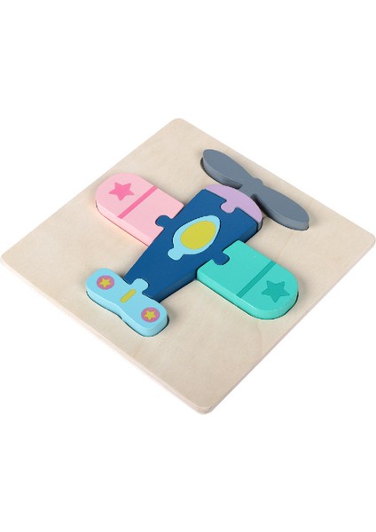 Plane Style 3D Ahşap Bulmaca Bebek Montessori Oyuncaklar Toddlers Çocuk Erken Eğitim Karikatür Hayvan Zeka Bulmaca Yapboz Yüksek (Yurt Dışından)