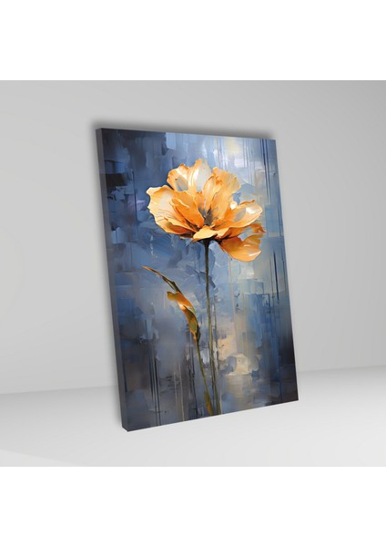 Tekli Dikey Kanvas Duvar Tablosu Dekoratif Turuncu Çiçek fiyatları