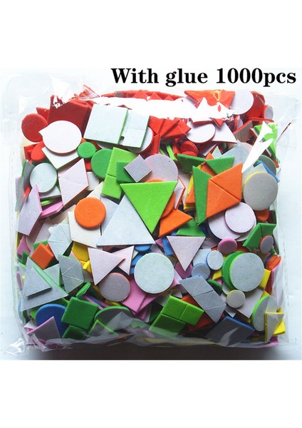 With Glue 1000PCS Style Adet Köpük Çıkartmalar Geometri Bulmaca Kendinden Yapışkanlı Eva Çıkartmalar Çocuk Çocuk Eğitimi Dıy Oyuncaklar Çocuklar Için El Sanatları Sanat Hediye (Yurt Dışından)