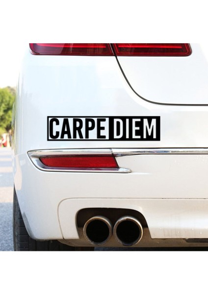 Carpe Diem Sticker (Oto-Motor-Laptop-Duvar-Dekor) 10 x 3 cm