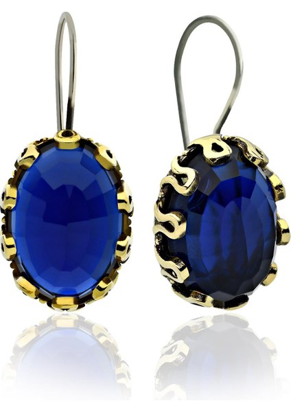 Safir Taşlı Otantik Gümüş Kadın Set modelleri