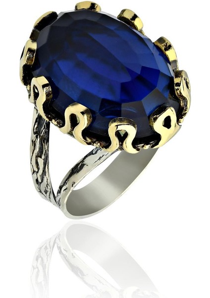 Safir Taşlı Otantik Gümüş Kadın Set fırsatları