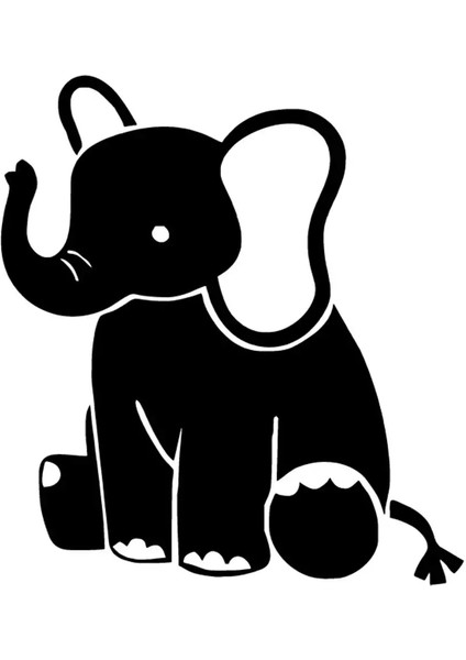 Sevimli Fil Sticker Duvar Dekor Sticker 40 x 44 cm