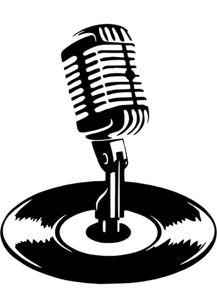 Plak Içinde Mikrofon Sticker Duvar Dekor Sticker 40 x 48 cm