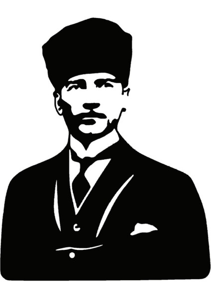 Kalpaklı Atatürk Duvar Dekor Sticker 40 x 52 cm