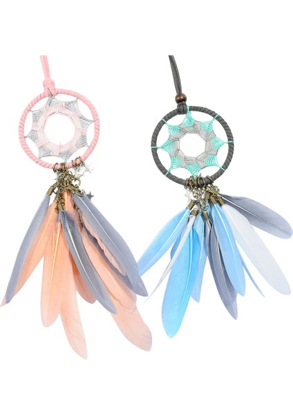 Mini Dream Catcher Araba Kolye Araba Aksesuarları Tüy Kolye Çanta Anahtarlıklar Rüzgar Çanları (Yurt Dışından)