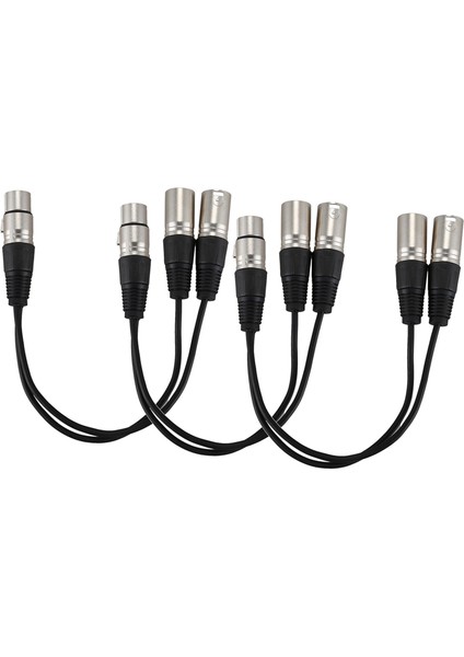 3x Yeni 3pin Xlr Kadın - Çift 2 Erkek Fiş Y Splıtter Kablo Adaptörü 1 Ft Kablo (Yurt Dışından)