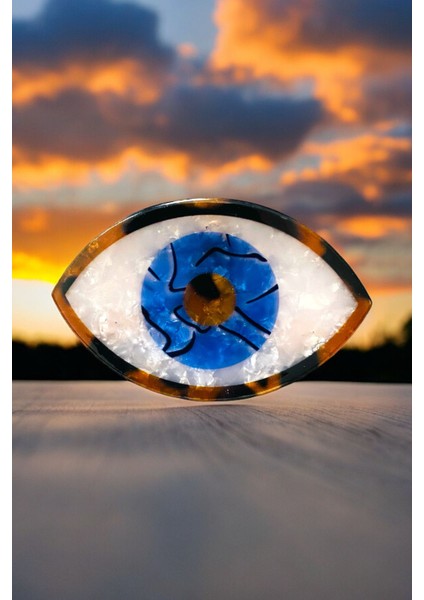 Kadın Nazar Boncuğu Model 8 cm Kemik Göz Mandal Toka