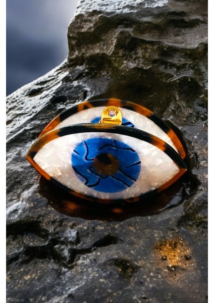 Kadın Nazar Boncuğu Model 8 cm Kemik Göz Mandal Toka modelleri