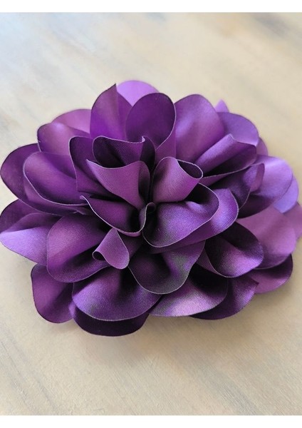 Broş/iğneli Saten Çiçek Broş (12 Cm)