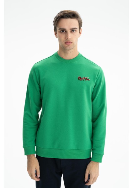 Erkek Basic Regular Fit Şardonsuz 3 İplik Bisiklet Yaka Sweatshirt K26124601301