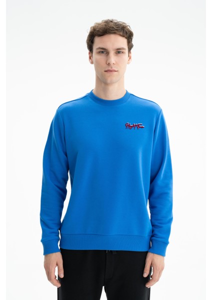 Erkek Basic Regular Fit Şardonsuz 3 İplik Bisiklet Yaka Sweatshirt K26124601301