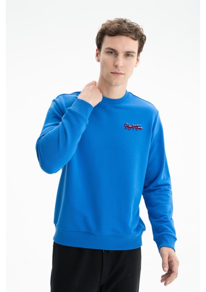 Erkek Basic Regular Fit Şardonsuz 3 İplik Bisiklet Yaka Sweatshirt K26124601301