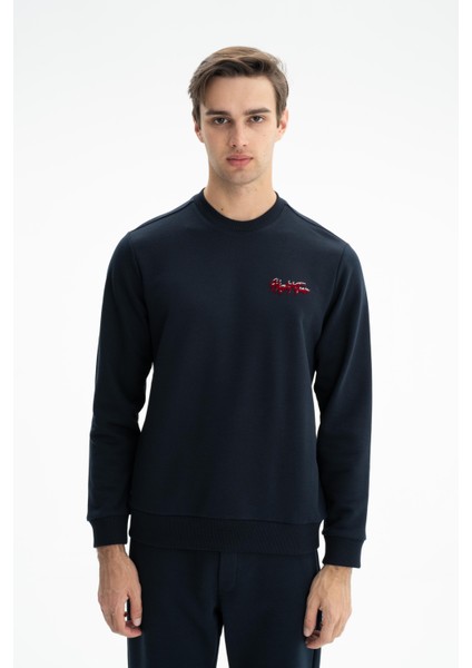 Erkek Basic Regular Fit Şardonsuz 3 İplik Bisiklet Yaka Sweatshirt K26124601301