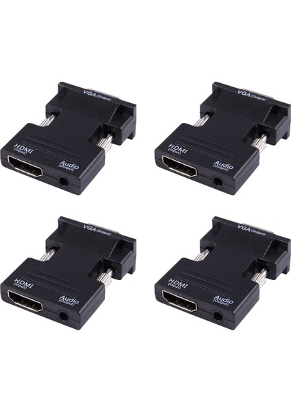4x 1080P Dişi - VGA Erkek, Ses Çıkış Kablosu Dönüştürücü Adaptörlü (Yurt Dışından)