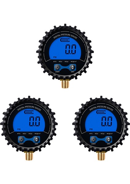 3x Lastik Basınç Göstergesi Dijital Lastik Test Cihazı Ekran Hava Basıncı Manometre Hızlı Bağlantı Çoğaltıcı Konu 1/8 (Yurt Dışından)